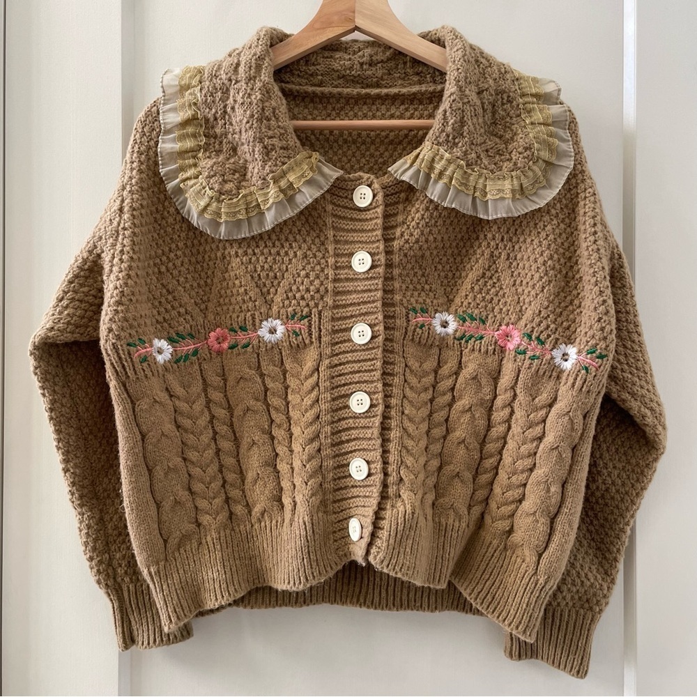 Handmade vintage Peter Pan collar cardigan
